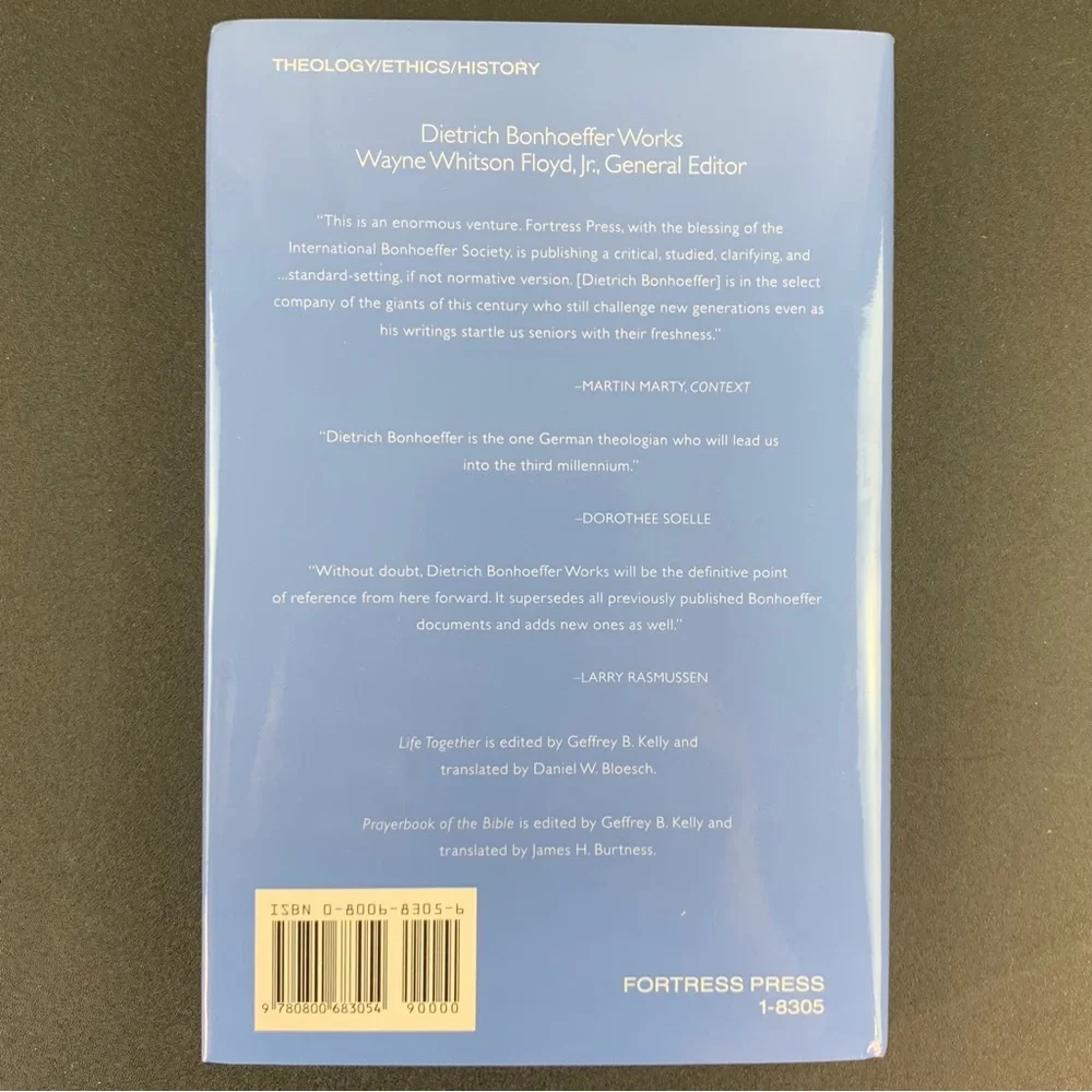 Life Together Prayerbook of the Bible by Dietrich Bonhoeffer. Volume 4. 1996.